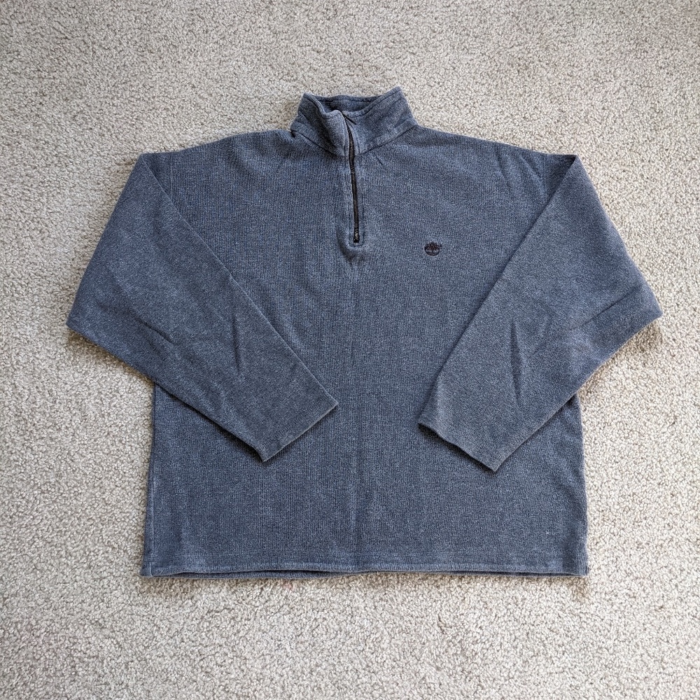 Timberland 1/4 Zip Pullover Weathergear Men's Large Gray
